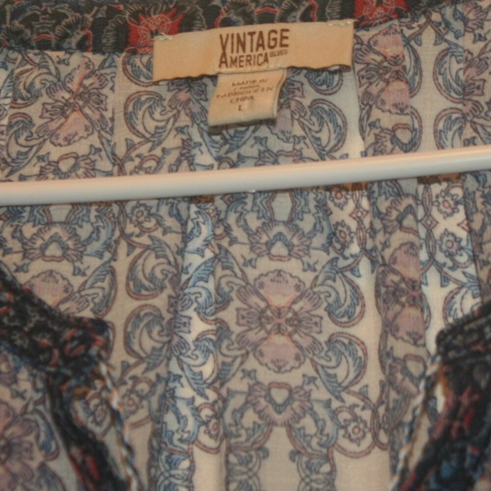 Vintage America Pheasant Blouse Size Large